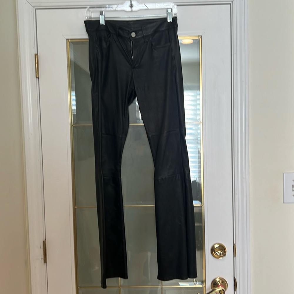 Black leather pants by MIH jeans.